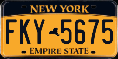 NY license plate FKY5675