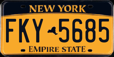 NY license plate FKY5685