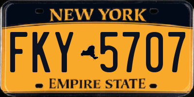 NY license plate FKY5707