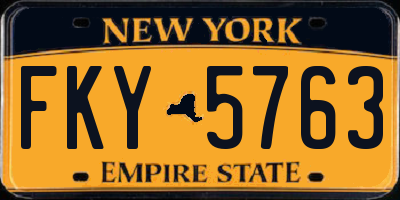 NY license plate FKY5763