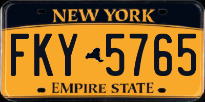 NY license plate FKY5765