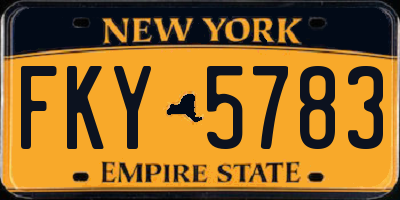 NY license plate FKY5783