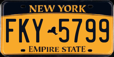 NY license plate FKY5799
