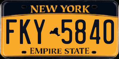 NY license plate FKY5840