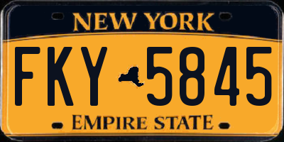 NY license plate FKY5845