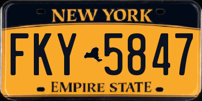 NY license plate FKY5847