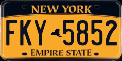 NY license plate FKY5852