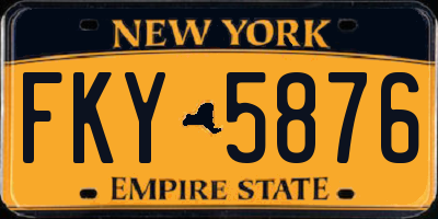 NY license plate FKY5876