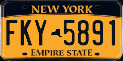 NY license plate FKY5891
