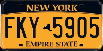 NY license plate FKY5905