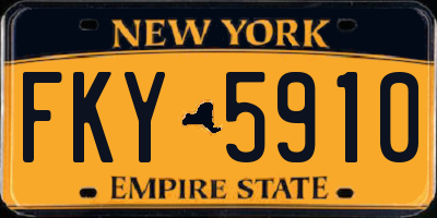 NY license plate FKY5910