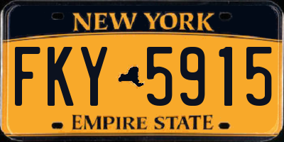 NY license plate FKY5915