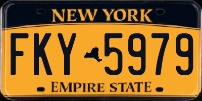 NY license plate FKY5979