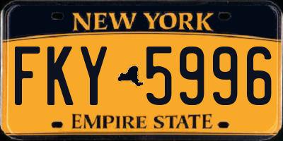 NY license plate FKY5996