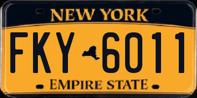 NY license plate FKY6011