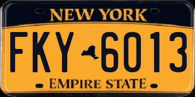 NY license plate FKY6013