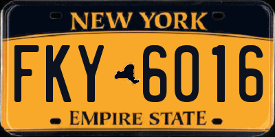NY license plate FKY6016