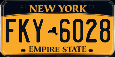NY license plate FKY6028