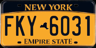 NY license plate FKY6031