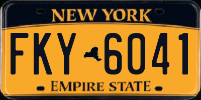 NY license plate FKY6041