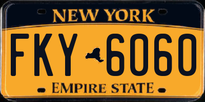 NY license plate FKY6060
