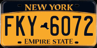 NY license plate FKY6072