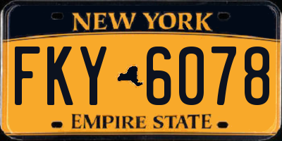 NY license plate FKY6078