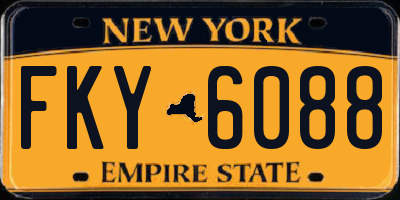 NY license plate FKY6088
