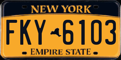 NY license plate FKY6103