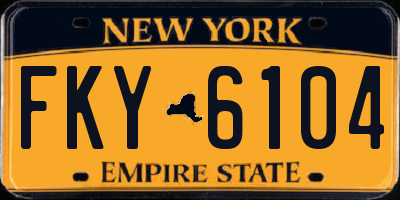 NY license plate FKY6104