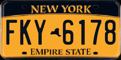 NY license plate FKY6178
