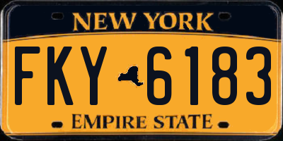 NY license plate FKY6183