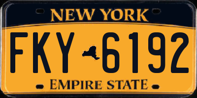 NY license plate FKY6192