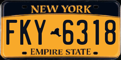 NY license plate FKY6318