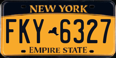 NY license plate FKY6327