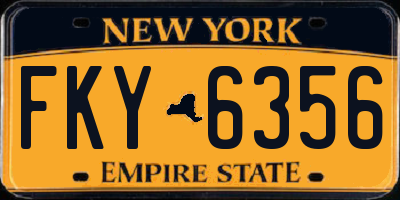 NY license plate FKY6356