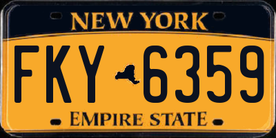 NY license plate FKY6359