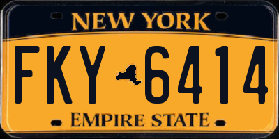 NY license plate FKY6414