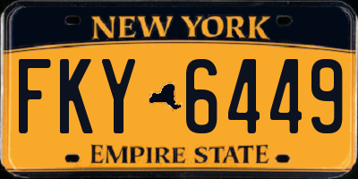 NY license plate FKY6449