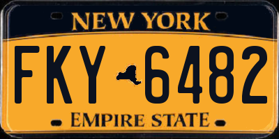 NY license plate FKY6482