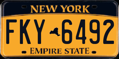 NY license plate FKY6492
