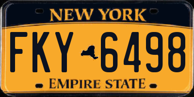 NY license plate FKY6498