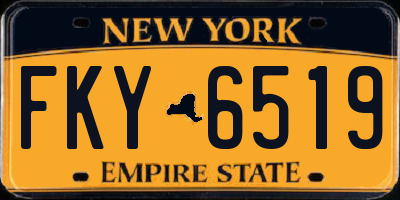 NY license plate FKY6519