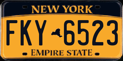 NY license plate FKY6523