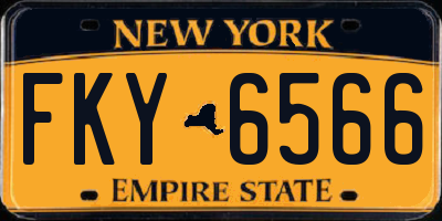 NY license plate FKY6566