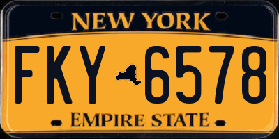 NY license plate FKY6578