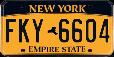 NY license plate FKY6604