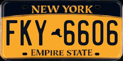 NY license plate FKY6606