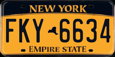 NY license plate FKY6634