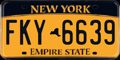 NY license plate FKY6639